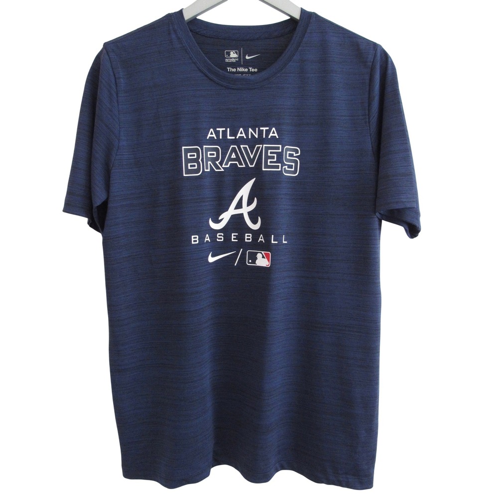 Nike Atlanta Braves T-Shirt Tee MLB Blue Boys Large XL 18-20
